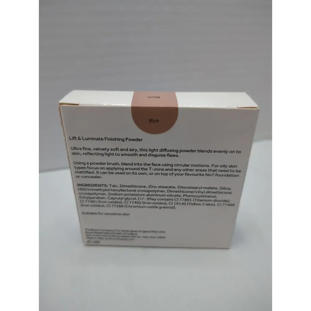 No7 Lift & Luminate Triple Action Translucent‎ Finishing Powder RICH .35 oz New